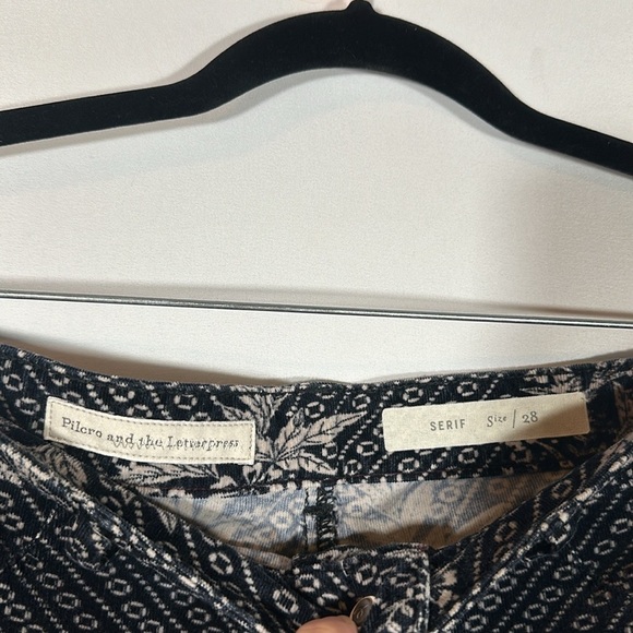 Pilcro and the Letterpress Corduroy Floral Print Serif Skinny Pants - Picture 11 of 11